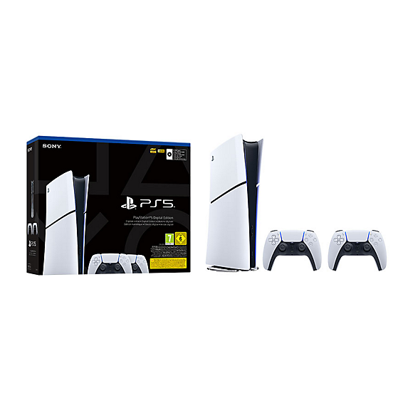 Paket: PlayStation®5 Digital Edition + zwei DualSense™ Wireless-Controll- er (Modellgruppe - Slim)*