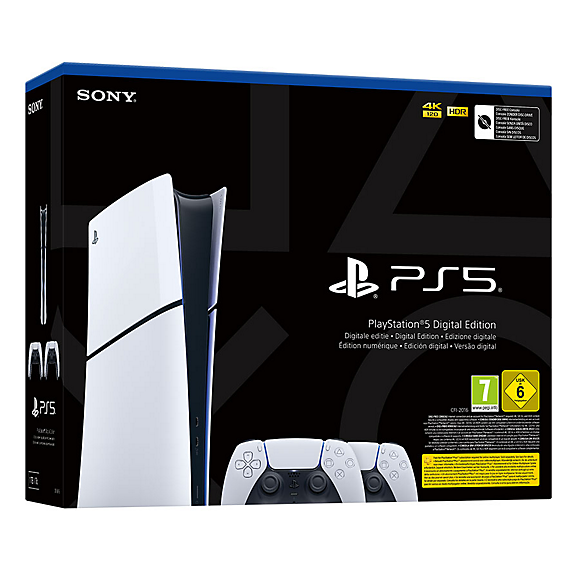 Paket: PlayStation®5 Digital Edition + zwei DualSense™ Wireless-Controll- er (Modellgruppe - Slim)*